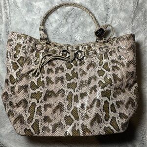 Cole Haan Wetlands Editorial Mckenzie large tote Snake Python Leather Bag